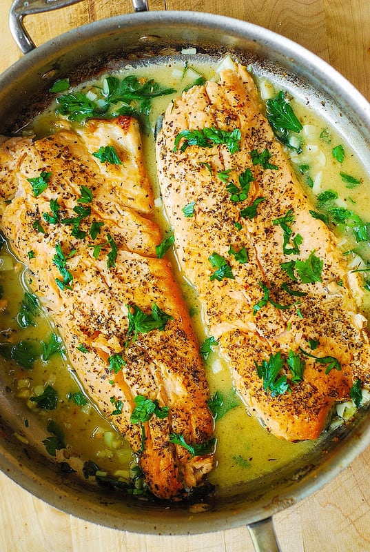 Trout in Garlic Lemon Butter Sauce